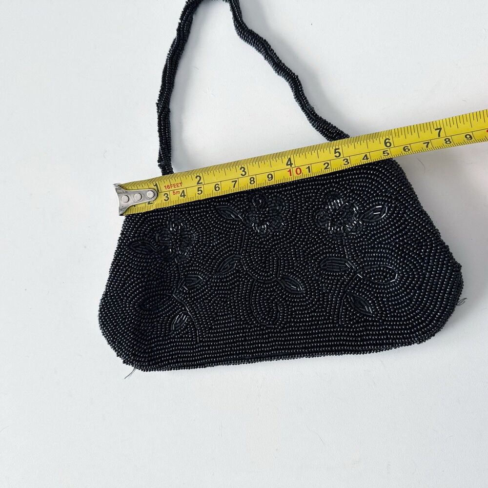 Vtg Black Beaded Evening Bag Purse Richere Bag by Walborg 1960s Made In Japan - Picture 13 of 16